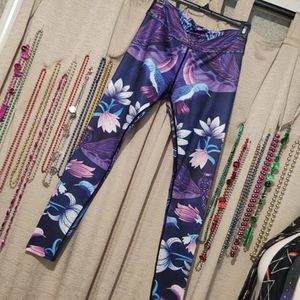 Purple Birds & Blooms Leggings Sm